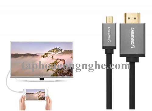 Ugreen 10143 3M màu Đen Cáp chuyển đổi Micro HDMI sang HDMI thuần đồng cao cấp HD109 30010143